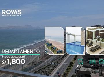 Departamento · 41m² · 1 Dormitorio · 1 Estacionamiento · Se Alquila Departamento con Vista Al Mar en Av Costanera - San Miguel - 00568