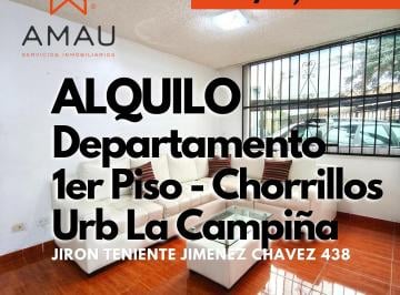 Departamento de 3 habitaciones, Lima · Alquilo Departamento 1er Piso, Chorrilos