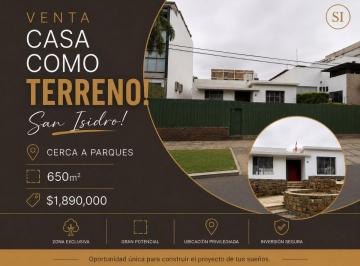 Terreno / Lote , Lima · Venta Casa Como Terreno en San Isidro Cerca a Parques