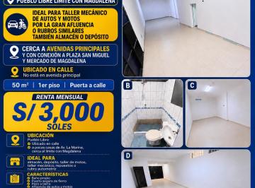 Local comercial , Lima · Alquiler de Local Comercial en Pueblo Libre Limite con Magdalena 50 m²