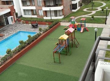 Departamento · 115m² · 3 Dormitorios · 2 Estacionamientos · Condominio Club House, 4°piso Ascensor, Full Seguridad, Gym, Piscina, Sauna, Juego Niños