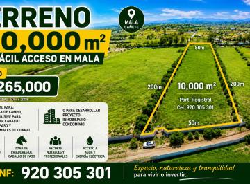 Terreno / Lote , Cañete · Vendo Terreno Para Casa de Campo - Mala 10,000 m²