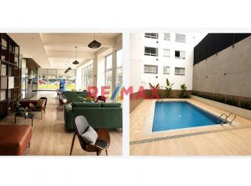 Departamento · 72m² · 1 Estacionamiento · Alquiler Departamento Centro Financiero en San Isidro (De Estreno) Piscina, Gimnasio, Rooftop Bar
