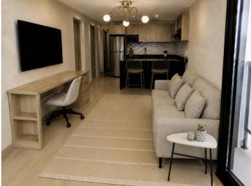 sala y home office · Estreno Amoblado D Lujo - Balcon Vista Exterior · 1 Dorm · Gas Natural