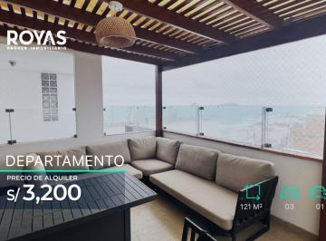 Departamento · 82m² · 3 Dormitorios · 1 Estacionamiento · Gran Oportunidad - Alquiler Departamento de Playa Triplex en Malecón Los Corales, Playa Los Pulpos