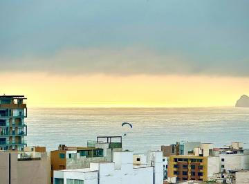 Vista al mar desde el departamento · Departamento Amoblado en Alquiler, Magdalena, 3 Dorm, 2 Baños, Piso 14 con Vista