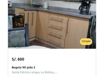 Habitación de 6 habitaciones Alquiler S/ 650 · La Molina, Sta. Patricia I Etapa