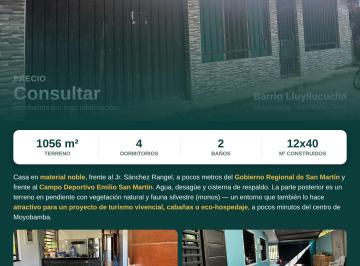 Casa de 4 habitaciones, Moyobamba · Venta de Casa de Ocasion
