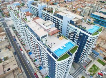 VISTA DRONE PISCINA · Depa en Alquiler en Av Costanera, Balcon, Areas Comunes y Vista Al Mar en San Miguel