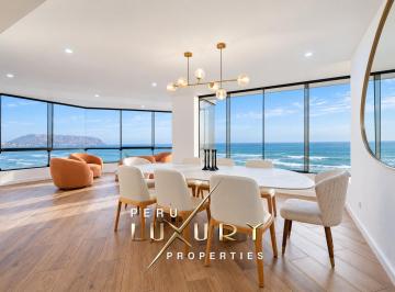 Departamento de 3 habitaciones, · Alquiler de Lujo Frente Al Mar – Miraflores | Us$4,000