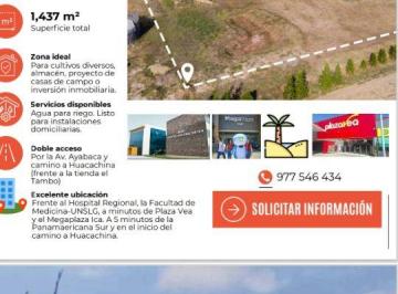 Terreno / Lote , Ica · Terreno de 1,437 m² en Venta en Huacachina Ica