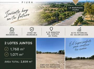 Terreno / Lote · 1768m² · Vendo Terreno en Urbanizacion La Mariposa, Piura (A 10 Minutos del Centro de Piura)