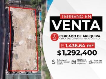 Terreno / Lote , Arequipa · Terreno en Venta de 1,436.64 m² en Cercado de Arequipa – Óvalo Mariscal Castilla
