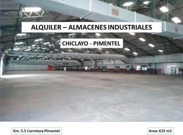 Nave industrial · 633m² · Alquila Local Industrial - Almacen - Pimentel - Chiclayo - 633 m²