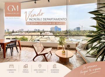 Departamento de 3 habitaciones, Lima · Vive con Exclusividad en Surco! Elegante Departamento en Edificio con Áreas Comunes