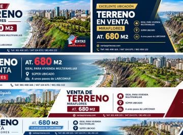Terreno / Lote , Lima · Terreno en Venta en Miraflores Cerca a Larcomar | 680 m²