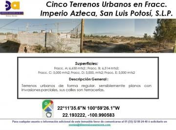 Terreno / Lote , San Luis Potosí · Se Venden 5 Terrenos Urbanos