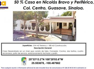 Casa de 4 habitaciones, Guasave · Se Vende Casa / Copropiedad 50%