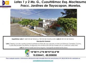 Terreno / Lote de 6 habitaciones, Tlayacapan · Se Vende Terreno con Construcciones