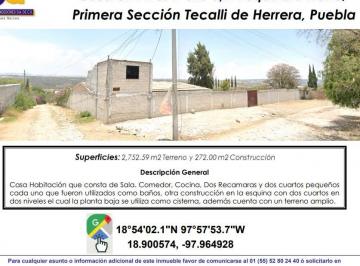 Casa de 2 habitaciones, Tecali de Herrera · Se Vende Casa en Obra Negra