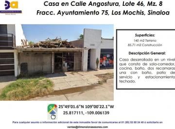 Casa de 2 habitaciones, Ahome · Se Vende Casa