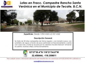 Rancho , Tecate · Se Venden Lotes en Fraccionamiento Rancho Santa Veronica