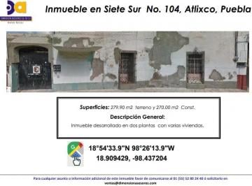Casa , Atlixco · Se Vende Inmueble en Dos Plantas
