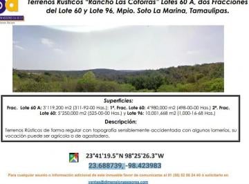 Terreno / Lote , Soto la Marina · Se Venden 4 Terrenos Rusticos