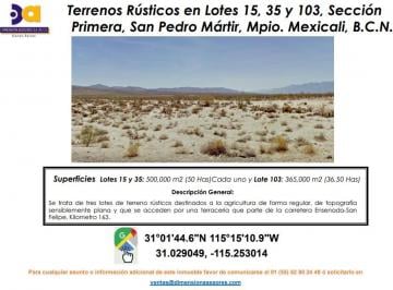 Terreno / Lote , Mexicali · Se Venden 3 Terrenos de Agostadero