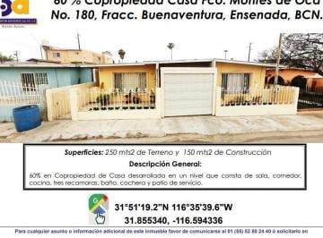 Casa de 3 habitaciones, Ensenada · Se Vende Casa / Copropiedad 60%