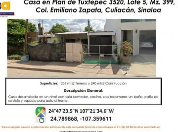 Casa de 2 habitaciones, Culiacán · Se Vende Casa