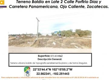 Terreno / Lote , Ojocaliente · Se Vende Terreno Baldio