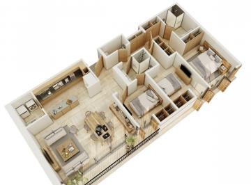 Departamento · 117m² · 3 Recámaras · 2 Estacionamientos · (Home Plus) Departamento 3 Recamaras en Distrito Cube