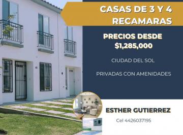 Casa de 3 habitaciones, Querétaro · Vendo Casa de 3 y 4 Recamaras en Ciudad Del. Sol Queretaro