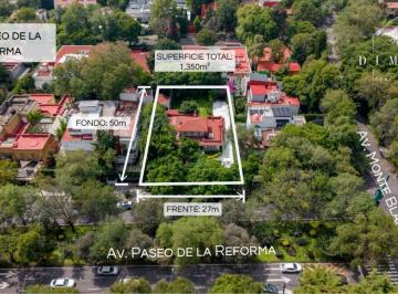 Terreno / Lote , Miguel Hidalgo · Terreno Plano en Lomas de Chapultepec - Frente 27 m Fondo 50 m Premium