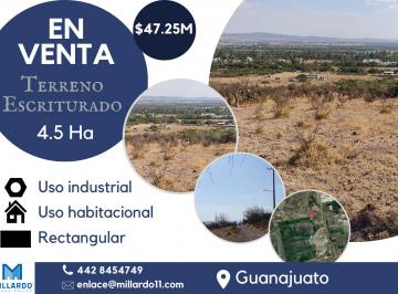 Terreno / Lote , Apaseo el Grande · 4.5 Ha Terreno Rectangular Escriturado, Guanajuato Colindando Querétaro