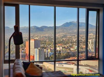 Departamento de 2 habitaciones, Coyoacán · Rento Depa High Park Sur Vigilancia Piso 14 Estudio + 2 Rec Alberca Gym Salon Eventos Gran Sur #itesm