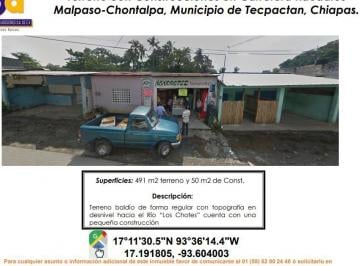 Terreno / Lote , Tecpatán · Se Vende Terreno con Construccion