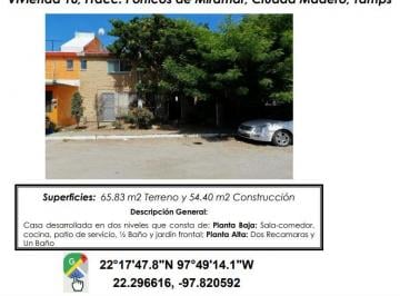 Casa de 2 habitaciones, Ciudad Madero · Se Vende Casa