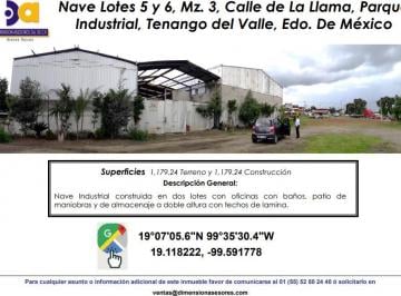 Bodega comercial , Tenango del Valle · Se Vende Nave Industrial