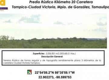 Terreno / Lote , González · Se Vende Predio Rustico