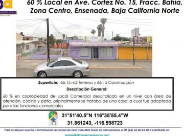 Local comercial de 2 habitaciones, Ensenada · Se Vende Local / Copropiedad 60%