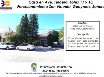 Casa de 3 habitaciones, Guaymas · Se Vende Casa