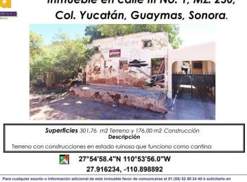 Casa , Guaymas · Se Vende Terreno con Cosntrucciones Estado Ruinoso