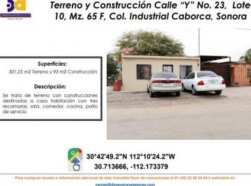 Casa de 2 habitaciones, Caborca · Se Vende Terreno con Construcción