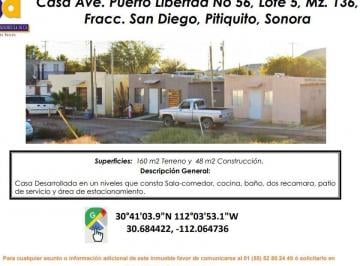 Casa de 2 habitaciones, Pitiquito · Se Vende Casa