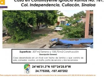 Casa de 2 habitaciones, Culiacán · Se Vende Casa