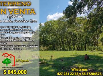 Terreno / Lote Venta 6500m²  · Loma Linda, Amealco. Terrenos Para Cabañas en Venta en Zona Boscosa.