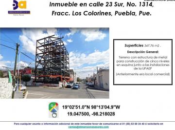 Terreno comercial , Puebla · Se Vende Terreno con Construccion