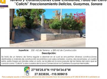 Terreno / Lote de 3 habitaciones, Guaymas · Se Vende Terreno con Construccion